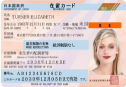 〈新様式の在留カード券面〉